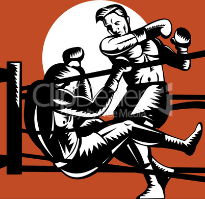 boxer boxing connecting knockout punch