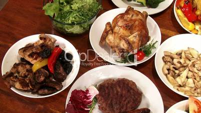 Festive foods, served on table