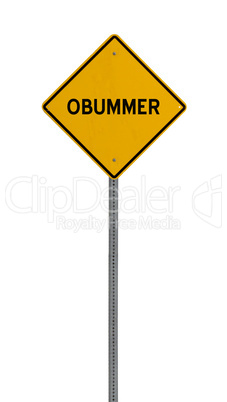 obummer - Yellow road warning sign
