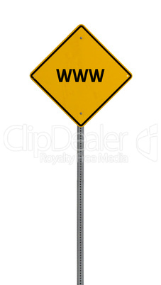 www - Yellow road warning sign