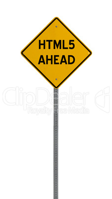 html5  - Yellow road warning sign