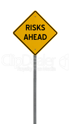 risk ahead - Yellow road warning sign