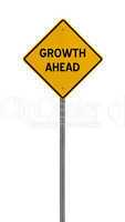 growth ahead - Yellow road warning sign
