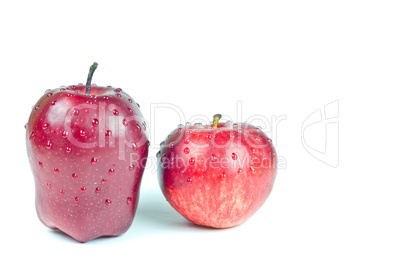 Two red apples isolated on a white background