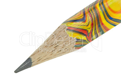 Closeup color graphite pencil isolated on white