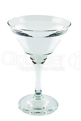 Empty transparent wineglass isolated on white