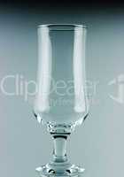 Empty tall transparent wineglass
