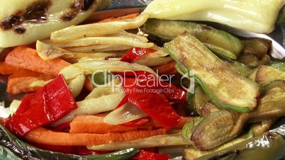 Roasted peppers, zucchini, carrots