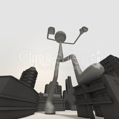 Stickman - City - low-angle shot