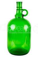 The green bottle with ringlike handle isolated