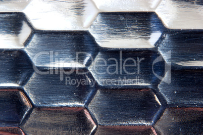 The closeup shining metallic pattern