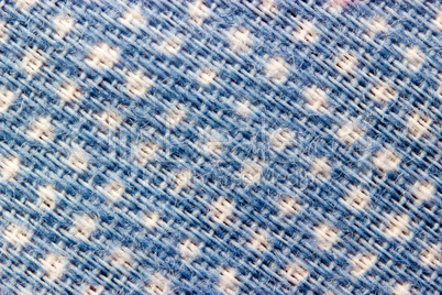 Blue and white closeup cotton cloth pattern