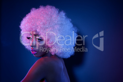 African Model In Afro Wig