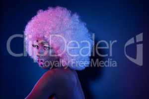 African Model In Afro Wig
