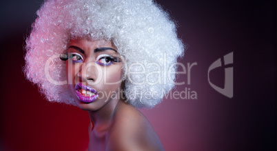 African Model Wearing Wig