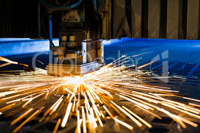 Laser cutting close up