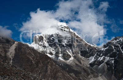 Mountains near Gokyo and Sacred lakes in Himalayas