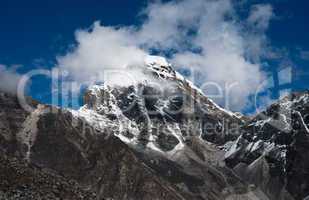 Mountains near Gokyo and Sacred lakes in Himalayas