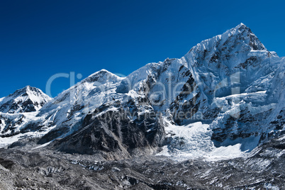 Peaks and glacier near Everest base camp