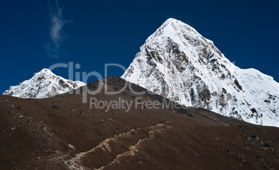 Pumo ri Kala Patthar summit in Himalayas