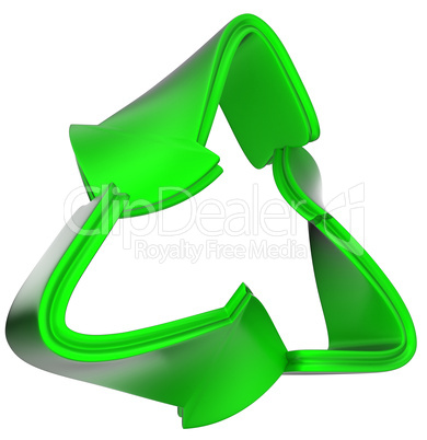 recycling concept: green recycle symbol isolated
