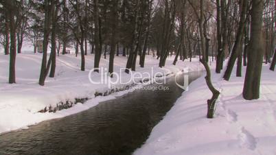 River in winter park.