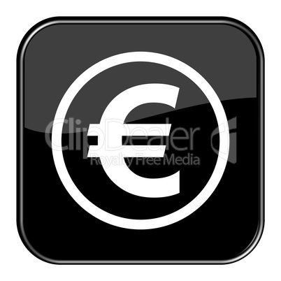 Glossy Button schwarz - Euro