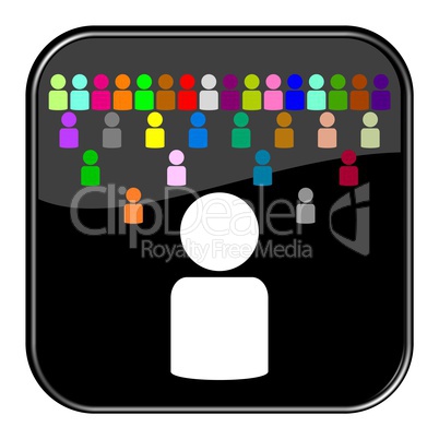 Glossy Button schwarz - bunte Icons