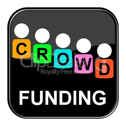 Glossy Button schwarz - Crowdfunding