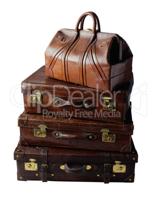 Vintage leather suitcases