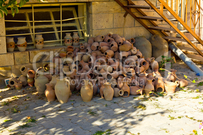Pile of clay bowls