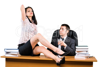 Boss and him secretary