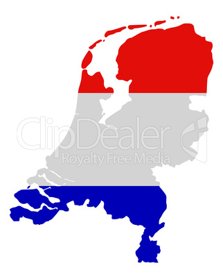 Karte und Fahne der Niederlande