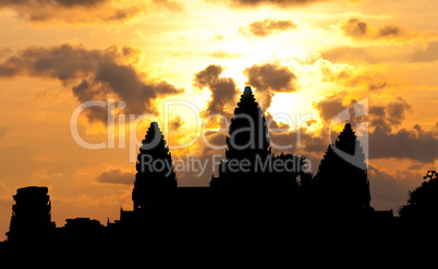 Angkor Wat temple silhouette