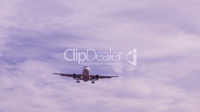 Passenger jetliner landing in airport