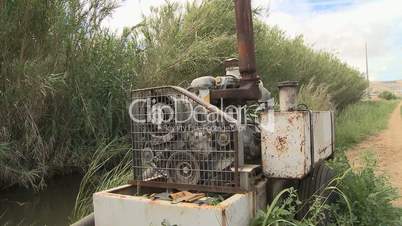 Engine pump for irrigation in farm