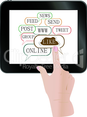 hands touch screen digital tablet