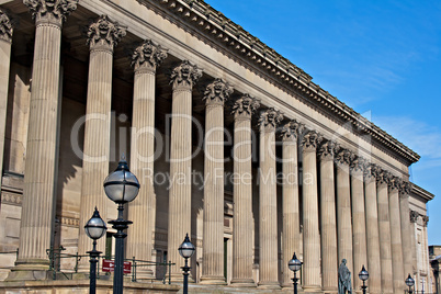 Exterior of St Georges Hall, Liverpool, UK.
