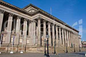 Exterior of St Georges Hall, Liverpool, UK.