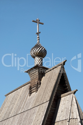 top of wooden church in ples, russia