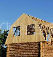 new wooden house construction