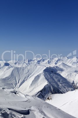 Snowy mountains. Caucasus Mountains, Georgia.