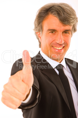 businessman with thumb up