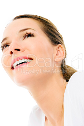 portrait of a young woman on white background studio