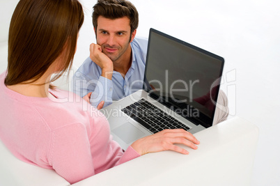 couple with laptop