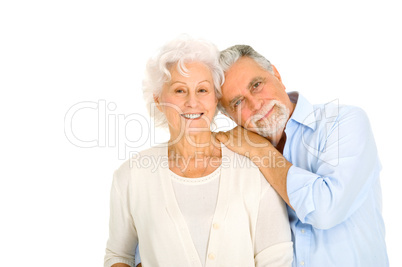 portrait of a happy couple of elderly