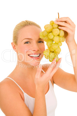 woman with grape