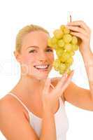 woman with grape