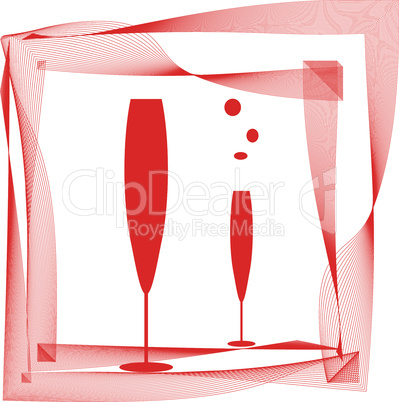 Abstraction RED wineglass wine