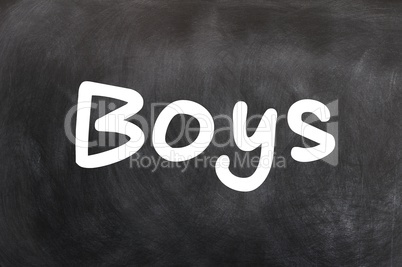 Boys - word written with white chalk